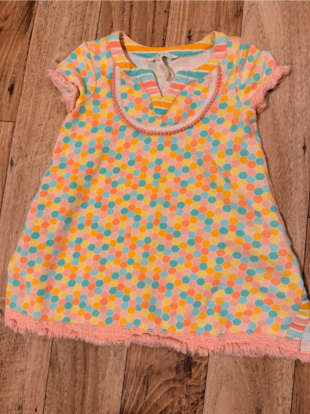 Matilda Jane Pastel Hexagon & Stripe Ruffle Tunic